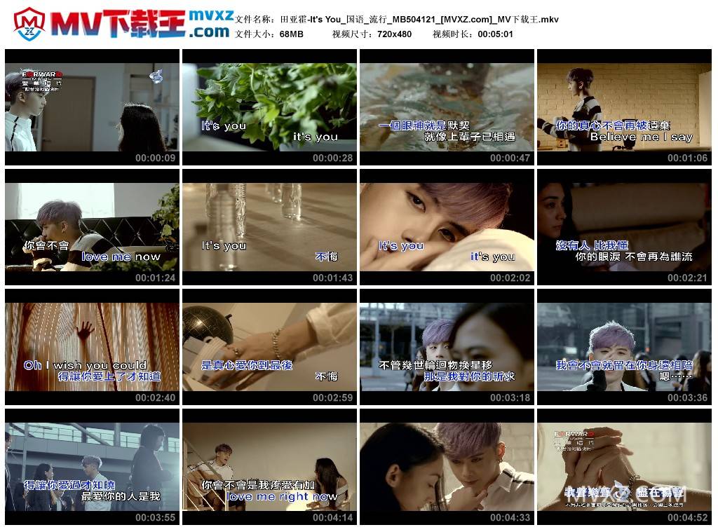 田亚霍-It's You_国语_流行_MB504121